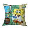 Ventas Calientes Transfronterizas Serie Bob Esponja Lino Hogar Funda de Almohada para Sofá Dormitorio Almohada Estampado por un Lado