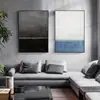 Pintura decorativa nórdica blanco y negro azul simple entrada contemporáneo estilo industrial mural pared de sala de estar Moderno Abstracto Grande