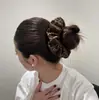 Novedad de otoño, scrunchie versátil de tela con estampado de leopardo para mujer, accesorio para el cabello de estilo retro coreano con un toque de alta gama