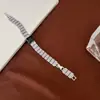 Amazon Transfronterizo Pulsera Rectangular de Zirconia de Diamante Completo Extensa Ancha Joyería de Moda de Lujo Piedra Temperamento Versátil