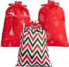 Bolsas de Algodón Grandes para Regalos de Navidad Bolsas con Cordón para Empaque de Regalos de Navidad Bolsas con Cordón Navideñas Rojas y Blancas