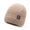Gorro de Invierno para Hombre, Gorro Tejido con Forro de Felpa, Engrosado para Calidez, Gorro de Lana, Gorro de Algodón, Gorro de Invierno Cortavientos Frío para Mujer