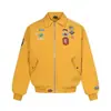 Jaqueta aviador da moda estilo americano com emblema bordado para homens e mulheres, design para primavera, outono e inverno de 2026, casaco casual com gola de lapela