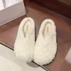 Chinelos Birkenstock Vermelhos Retro Encaracolados Femininos Outono/Inverno Quentes Espessos de Algodão Chinelos Preguiçosos Versáteis de Temperamento Sapatos Fechados para Casa