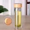 Taza de Vidrio de Doble Capa con Tapa de Madera de Bambú Seleccionada Cuidadosamente, Taza de Té Engrosada, Taza de Té Aislada, Taza de Agua Transparente de Vidrio de Borosilicato de Alta Temperatura
