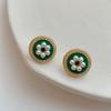 Aretes de Camelia de Perla para Mujer Flores Retro Francés Plato de Incienso para Mosquitos Clip para Oreja Sin Perforaciones de Oreja Decoración Sencilla de Alta Gama que Combina con Todo