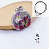 Prata de lei S999 esmalte azul queimado redondo marca Raposa de Nove Caudas pingente vintage oco Raposa de Seda corrente para suéter colar moda feminina