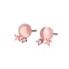 Aretes de temperamento de Corea del Sur con piedra ojo de gato para mujer, geométricos de diamante estrella de cuatro puntas con pin de plata, aretes simples al por mayor