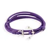 Pulseira de couro PU estilo retrô náutico não convencional europeu e americano, pulseira retrátil, corrente de mão com âncora de dois anéis, joias Yiwu