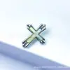 Pendientes de Cruz de Titanio F-136 con Nácar Aleación de Titanio G23 Joyería de Concha Tachuelas para Cabeza Labio Tachuelas para Cartílago Auricular Accesorios Tocado
