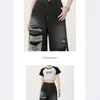 Jeans rotos de diseño retro de alta costura de nicho estilo americano para hombre, pantalones de otoño de cintura alta, holgados, estilo callejero, largos hasta el suelo