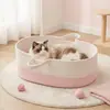 Cesta de Mascotas Tejida con Cuerda de Algodón Portátil Nido para Dormir Gato Perro Todas las Estaciones Universal Resistente al Desgaste Resistente a los Arañazos Suministros para Mascotas Fabricante Venta al por Mayor