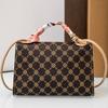 Bolsos de mujer, bolso pequeño con estampado sencillo, estilo coreano 2024, bolso de hombro informal que combina con todo, bolso con bufanda estampada.