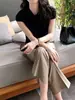 Polo Bi Rich Feminino Nicho Elegante Elegante Amigo da Pele Respirável Manga Curta Top Camiseta Camisa de Malha com Gola