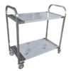 Vagón comedor de acero inoxidable para hoteles comerciales, restaurantes, carrito de cuencos de tres capas y doble capa, carrito de comedor móvil de cuatro ruedas
