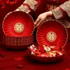 Plato de Frutas para Boda, Plato de Dulces para Boda, Mesa de Café para Sala de Estar de Boda, Plato Rojo Especial para Boda, Plato de Frutas Secas de Celebridad de Internet para Hogar de Compromiso