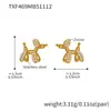 Conjunto de Joyería para Mujer, Pulsera, Pendientes y Collar de Acero Inoxidable con Zirconia Micro-Pavimentada de Perro Globo Lindo Misterioso, Casual y Fácil de Combinar
