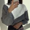 Novo Suéter de Malha Básico Meia-Gola Cor Sólida Versátil Manga Lanterna Estilo Coreano para Mulheres
