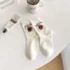 Calcetines de Oso Estilo Coreano Dongdaemun para Mujer, Calcetines de Media Pantorrilla, Estilo Dibujos Animados Dulces Lindos de Moda, Calcetines Largos de Primavera, Otoño e Invierno