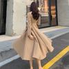 Vestido 2026 Otoño/Invierno Nuevo Estilo Elegante Moda Femenina Favorecedor a la Cintura Manga Larga Plisado Vestido Venta al por Mayor