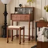 Tocador Pequeño de Madera Maciza Estilo Medieval Tocador Pequeño de Dormitorio con Almacenamiento en Cajón Tocador Retro Francés