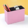 Porta-Canetas Quadrado Simples com Duas Divisórias, Caixa de Armazenamento de Couro de Cor Sólida, Porta-Canetas Criativo e Estiloso, Caixa de Armazenamento para Mesa Lg-B083