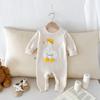 Roupas de Bebê Outono e Inverno Novo Macacão para Meninos e Meninas Bebê Manga Longa Fio de Algodão Tricô Suéter Para Sair Roupas de Escalada Pato Pequeno