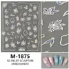 Pegatinas Retro de Uñas con Flores Florecientes Flor Blanca Fresca y Elegante Margarita Pegamento Fuerte y Delgado para Uñas Pegatinas Decoración Venta al por Mayor