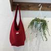 Coreia do Sul Moda Ins Colete de Ovo Bolsa de Tricô Nova Nicho Simples Cor Sólida Bolsa de Ombro de Lã Transfronteiriça