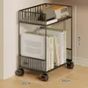 Prateleira de armazenamento sob a mesa, estante de armazenamento de livros multicamadas, estante de livros lateral da mesa, carrinho de lanches móvel, porta-arquivos sob a mesa