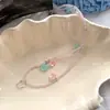 Collar de Hueso de Clavícula con Flor de Perlas para Mujer, Accesorio de Cadena para el Cuello Fresco y Dulce, Collar Ligero de Lujo de Verano, Collar Ajustable en Forma de Y con Flor