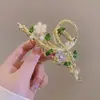 Pinza para el Cabello de Rama de Flor Ojo de Gato, Elegante Pinza Grande de Aleación para la Parte Trasera de la Cabeza, Pinza de Tiburón para Cabello Grueso, Accesorio para el Cabello