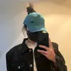 Corea del Sur ins gorra de béisbol con coleta para mujer verano a prueba de sol a prueba de sol parte superior vacía gorra con visera beige gorra deportiva marea