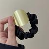 Elegante metal escovado preto grosso intestino faixa de cabelo elástico feminino gravata corda de cabelo cocar todos os jogos corda de cabelo acessórios de cabelo de alta qualidade