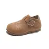 Zapatos Birkenstock para Niñas 2026 Otoño Nuevos Perezosos sin Cordones Niños Suela Suave Zapatos de Cuero Bordado Moda Zapatos Casuales