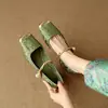 Zapatos Estilo Retro Francés con Cheongsam, Nuevo Modelo 2026, Tacón Grueso, Zapatos de Salón Mary Jane Color-Blocking, Zapatos de Salón Estilo Chino Nuevo para Mujer