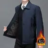 Chaqueta Abrigo Gruesa de Terciopelo Plus para Otoño e Invierno Estilo Nuevo para Hombres Solapa Hombres Jóvenes y de Mediana Edad Parte Superior Suave de Terciopelo Amigable con la Piel