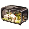 Aquário para uso doméstico na sala de estar, novo modelo de paisagismo ecológico, completo com filtragem e oxigenação, aquário pequeno de mesa para animais de estimação