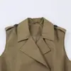 Verão 2026 Novo Moda de Rua Europeia e Americana Transfronteiriça Colete Feminino de Botão Duplo com Cinto w025 12609