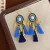 Pendientes de Borla para Viajes a Yunnan Dali Lijiang Pendientes Largos Personalizados Bohemianos Pendientes de Estilo Étnico Retro