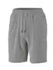 Shorts de Verão Masculino Amazon Transfronteiriço Cor Sólida Solto Cordão Respirável Casual Versátil Pierna Reta Cinco Pontos