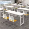 Mesas de Treinamento para Instituições Educacionais Escolares, Duas Lugares, Montáveis, Conjunto Simples Moderno de Mesa e Cadeiras, Mesa de Conferência, Mesa Longa