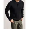 Nuevo Suéter de Punto de Manga Larga para Primavera y Otoño para Hombre Camisa POLO Cuello Solapa Tejido de Canalé Estilo Old Money Venta al por Mayor de Fábrica Transfronteriza
