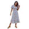 Estación Independiente Amazon Comercio Exterior Transfronterizo Vacaciones de Verano en la Costa Vestido Elegante Nuevo para Mujer Europeo y Americano con Cordones