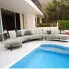 Conjunto de Móveis de Sofá de Rattan para Jardim Externo, Impermeável para Pátio, Alumínio em Forma de Arco para Varanda de Hotel, Cadeiras de Rattan para Lazer