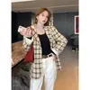 Al por mayor transfronterizo Otoño/Invierno Cuello Cuadrado Francés Delgado de Moda Ajustado Adelgazante de Punto Manga Larga Camiseta Básica Top Interior para Mujer