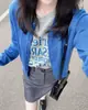 Klein Blue Knitted Cardigan Feminino 2025 Início da Primavera Feminino Slim-fit Fino All-match Simple Top