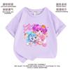 Ropa de Anime de Dibujos Animados, Camisetas de Manga Corta para Niños, Ropa de Verano, Tops de Algodón a la Moda de Media Manga con Cuello Redondo para Niños Pequeños, Medianos y Grandes