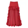 Ropa de Mujer Europea y Americana ZA AliExpress Venta Caliente Popular Falda Negra de Encaje Adelgazante