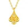 Pingente de Flor de Lótus Gota d'Água em Ouro Puro 999 para Mulheres, Pingente de Ouro, Colar Moderno, Presente de Joia de Ouro, Presentes Corporativos para Atacado